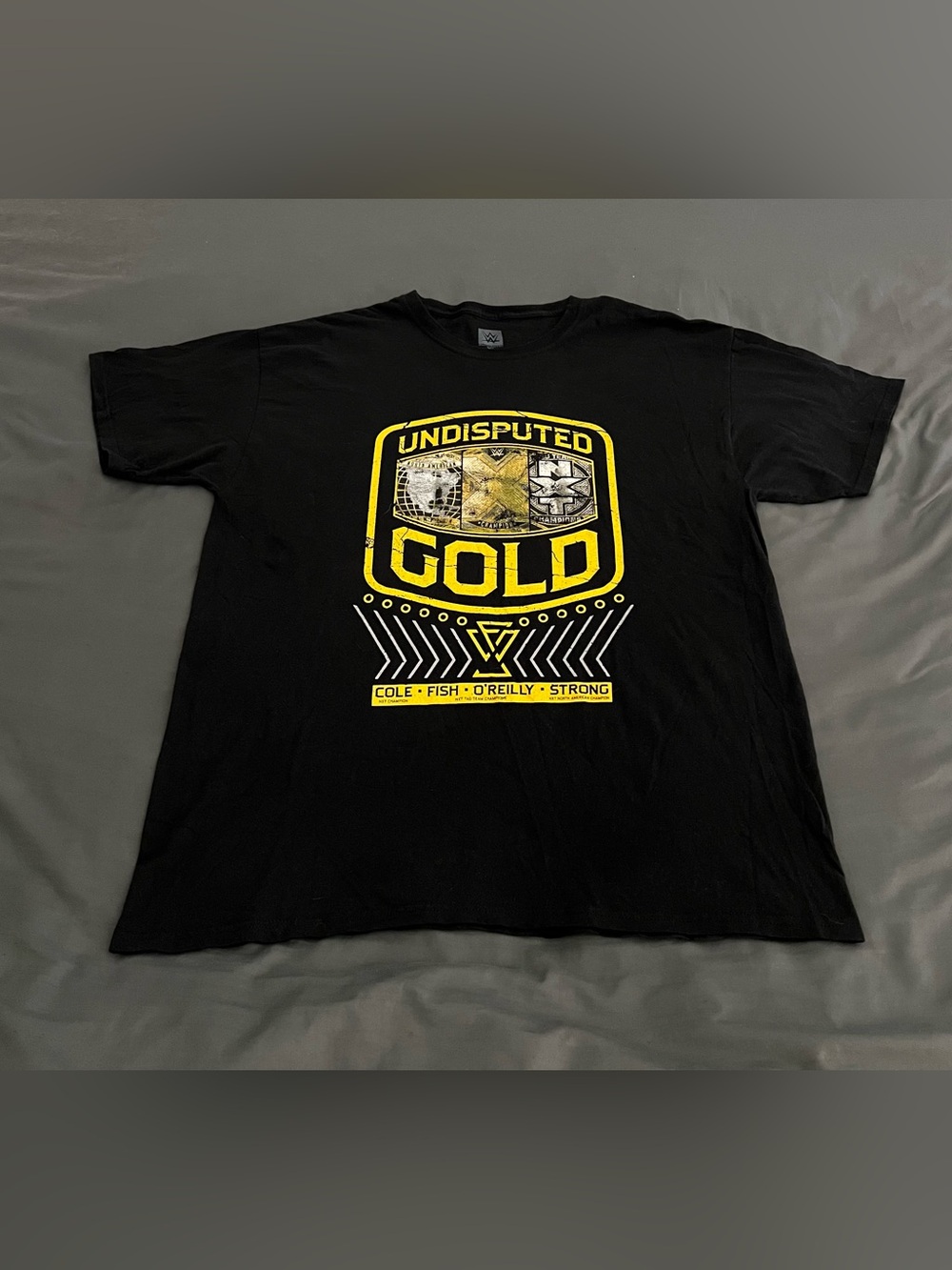 WWE NXT Bobby Fish Kyle O’Reilly Michael Cole Undisputed Gold Graphic t-shirt